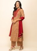 Brown Salwar Suit in Cotton  with Printed - 2