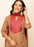 Brown Salwar Suit in Cotton  with Printed - 3