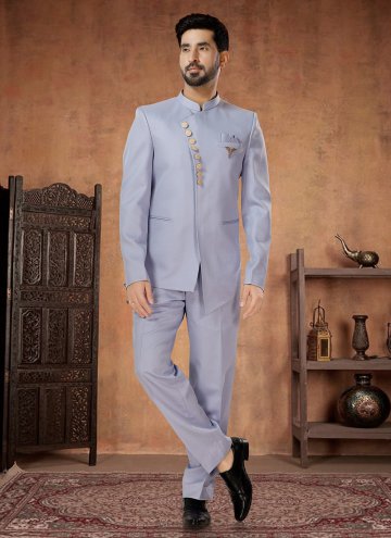 Buttons Rayon Lavender Jodhpuri Suit