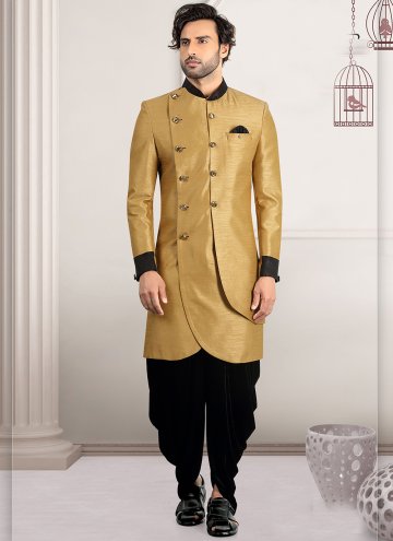 Charming Beige Silk Buttons Indo Western for Ceremonial