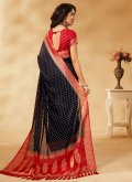 Charming Black Georgette Woven Contemporary Saree for Ceremonial - 1