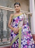 Charming Blue Cotton Silk Printed Classic Designer Saree - 3