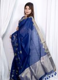 Charming Blue Cotton Silk Woven Trendy Saree - 3