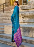 Charming Blue Khadi Woven Designer Saree - 1