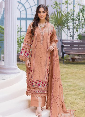 Charming Brown Georgette Embroidered Trendy Salwar Kameez for Ceremonial