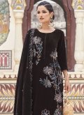 Charming Brown Velvet Embroidered Trendy Salwar Kameez - 2
