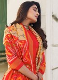 Charming Cream and Orange Silk Border Classic Designer Saree for Festival - 1