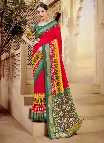 Charming Designer Cotton Silk Red Classic Designer Saree