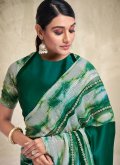 Charming Embroidered Crepe Silk Green Trendy Saree - 1