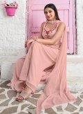 Charming Embroidered Georgette Peach Salwar Suit - 2