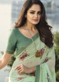 Charming Green Georgette Printed Contemporary Saree for Casual - 1