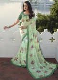 Charming Green Georgette Printed Contemporary Saree for Casual - 2