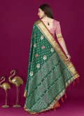 Charming Green Patola Silk Meenakari Trendy Saree for Ceremonial - 2