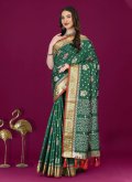 Charming Green Patola Silk Meenakari Trendy Saree for Ceremonial - 3