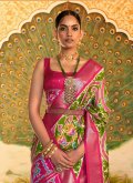 Charming Green Patola Silk Woven Trendy Saree - 1