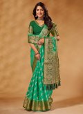 Charming Green Pure Georgette Woven Contemporary Saree - 3