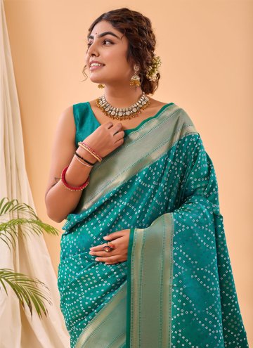 Charming Green Silk Woven Classic Designer Saree
