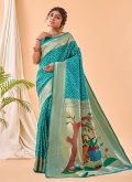 Charming Green Silk Woven Classic Designer Saree - 3