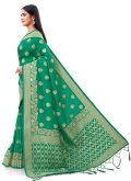 Charming Green Silk Woven Trendy Saree - 2
