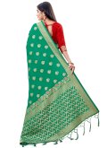 Charming Green Silk Woven Trendy Saree - 3