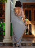 Charming Grey Art Silk Lace Trendy Saree - 2
