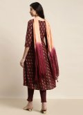 Charming Maroon Cotton  Printed Readymade Designer Salwar Suit for Festival - 1