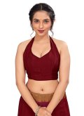 Charming Maroon Crepe Silk Printed Trendy Saree for Casual - 1