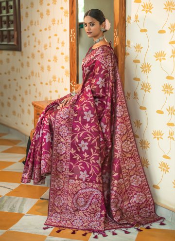 Charming Maroon Patola Silk Woven Classic Designer Saree for Festival