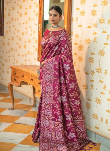 Charming Maroon Patola Silk Woven Classic Designer