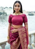 Charming Maroon Silk Woven Silk Saree for Ceremonial - 2