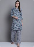 Charming Multi Colour Blended Cotton Printed Salwar Suit - 1