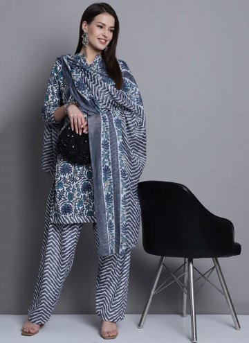Charming Multi Colour Blended Cotton Printed Salwar Suit