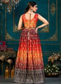 Charming Multi Colour Chinon Digital Print Designer Gown - 3