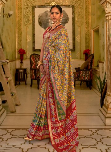 Charming Multi Colour Patola Silk Patola Print A Line Lehenga Choli for Ceremonial