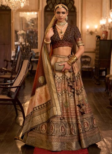 Charming Multi Colour Silk Mirror Work Readymade Lehenga Choli for Bridal