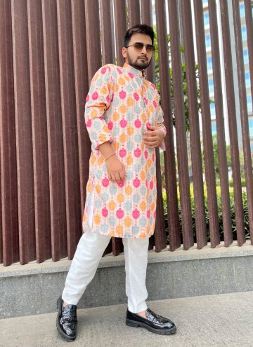 Charming Multi Colour Soft Cotton Embroidered Kurta Pyjama