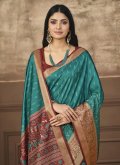 Charming Multi Colour Tussar Silk Digital Print Classic Designer Saree - 1