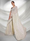 Charming Off White Georgette Embroidered Trendy Saree - 2