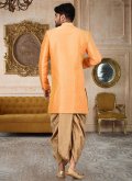 Charming Orange Cotton  Zari Work Indo Western Sherwani - 1