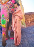 Charming Peach Handloom Silk Woven Casual Saree for Festival - 1