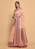 Charming Peach Silk Woven Trendy Saree - 2