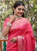 Charming Pink Patola Silk Woven Designer Saree - 1