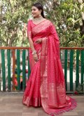 Charming Pink Patola Silk Woven Designer Saree - 2