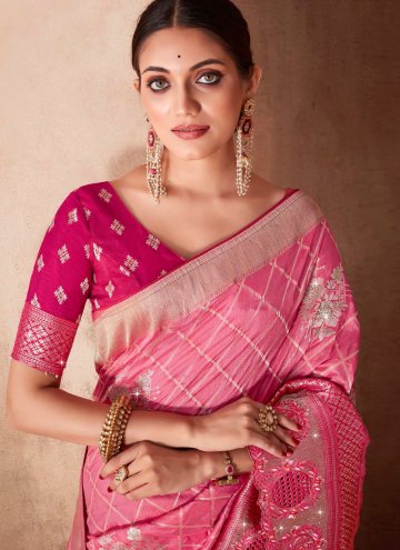 Charming Pink Silk Border Trendy Saree for Ceremonial