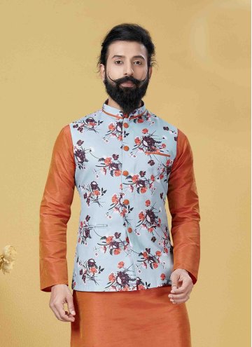 Charming Printed Cotton  Multi Colour Nehru Jackets