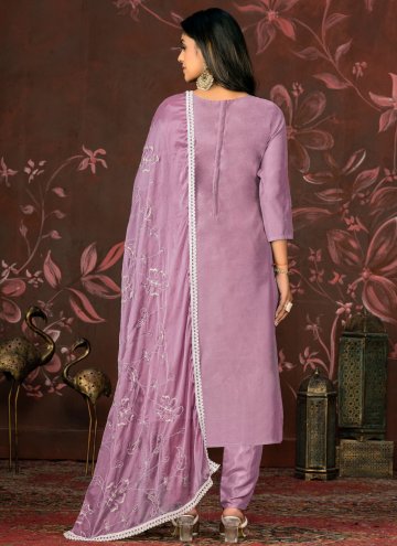 Charming Purple Organza Woven Trendy Salwar Suit