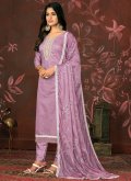 Charming Purple Organza Woven Trendy Salwar Suit - 2