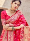 Charming Rani Banarasi Woven Designer Traditional Saree for Festival - 1
