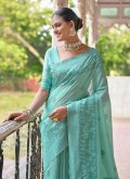 Charming Sea Green Handloom Silk Woven Classic Designer Saree - 1