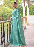 Charming Sea Green Handloom Silk Woven Classic Designer Saree - 3
